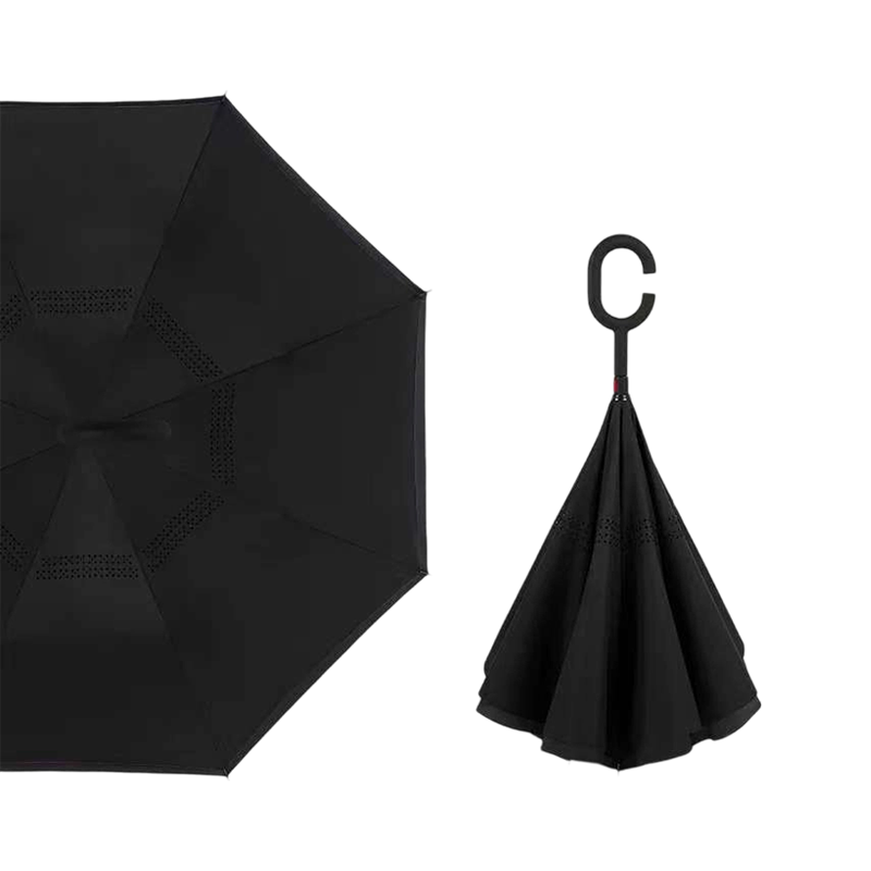 Inverted Reverse Umbrella C-Handle Stick